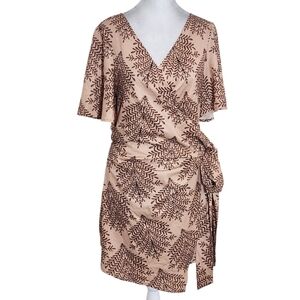 Cupshe Brown Wrap-Style Romper NWT Size Large Cupshe Leaf Print Romper
